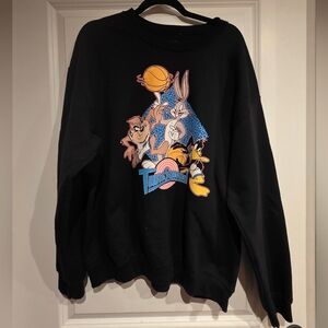 Mens Space Jam Crewneck Sweater, Large